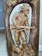 Hand Carved From Germany 25.5 X 12 Hunter And Dog Oak Wood Wonderful Piece