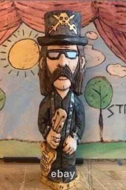 Hand-carved from wood, Lemmy Kilmister from Motorhead One Of A Kind