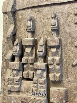 Hand carved original vintage Dogon wood door from Mali, West Africa 15 X 25