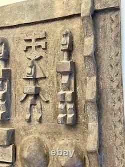 Hand carved original vintage Dogon wood door from Mali, West Africa 15 X 25