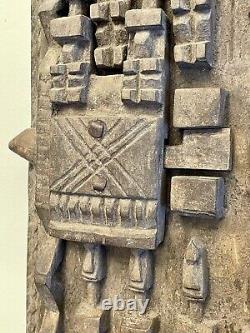 Hand carved original vintage Dogon wood door from Mali, West Africa 15 X 25