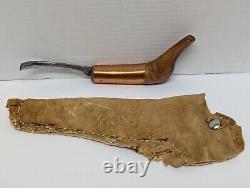 Handcrafted 9.75 Crooked Knife from File Beautiful Maple & Copper Wire Handle