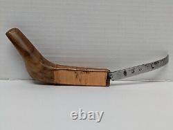 Handcrafted 9.75 Crooked Knife from File Beautiful Maple & Copper Wire Handle