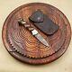 Handmade Damascus Steel Folding Knife With Wooden Handle, Ships From Usa