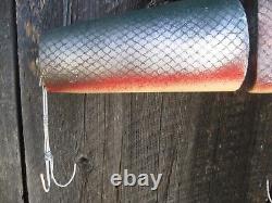 Handmade Giant Sized White Pine Jointed Pike Bass Lure From The Past