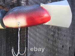 Handmade Giant Sized White Pine Jointed Pikie Bass Lure From The Past