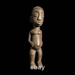 Handmade wood carving Statue an African Yoruba Eshu from Nigeria-8096