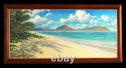 Hawaii Oil Pastel Painting 36x78 Portlock from Kahala by Russell Lowrey (BaV)