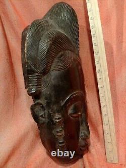 Heavy Portrait Mask from the Ivory Coast Authentic Carved Wood African Art