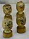 Hufour Antique Carved Wooden Heads From A French Game