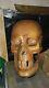 Human Skull Carved From Wood Life Sized