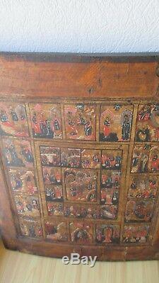 Icona Russa, Antique Russian Orthodox icon, Church Feasts, from 19c