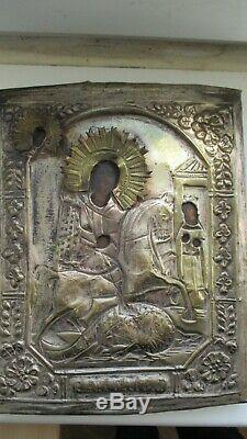 Icona Russa, Antique Russian Orthodox icon, St. George, from 19c