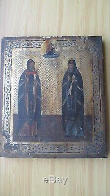 Ikone, Antique Russian Orthodox icon, Holy Saints, from 19c