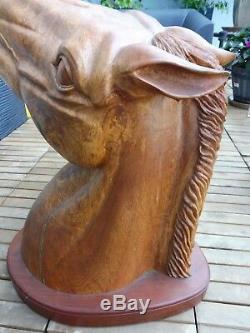 Incredible American Folk Art Hand Carved Horse's Head From Florida State Fair
