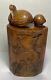 Inro Netsuke Crane Japanese Boxwood Carved Antique Wooden From Japan