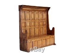 Irish Antique Settle from Ireland with beautiful wood carvings early 1800s