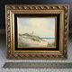 J. Martin Signed Oil Painting Ocean View From The Dunes And Seagulls Original