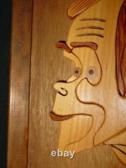 JIM CARREY Incredible Wood Carved Artwork from Comedy Shrine 11.5 x 9.5
