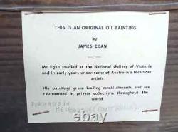 James Eagan Australia (1929-2017) Signed Wood Painting from 1972 27 x 8