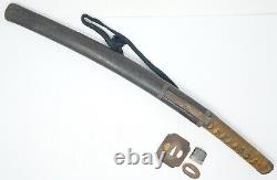 Japanese Wakizashi Sword without Blade Antique Original from Japan 0621D3
