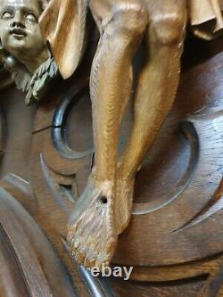 Jesus Christ Corpus Wooden Figure Sacral Holy Statue from Wood 37in x 7 7/8in