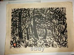 Kimura Shigeyuki Framed Original Wood Block Print Art Limited to 30 from Japan