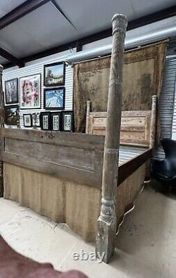 King Antique Handmade 4 Poster Bed from Alabama 4 Antebellum Porch Posts & Doors