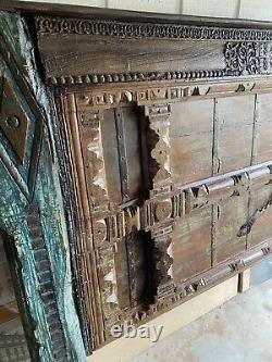 King Size Headboard Made From Temple Doors Circa 1860