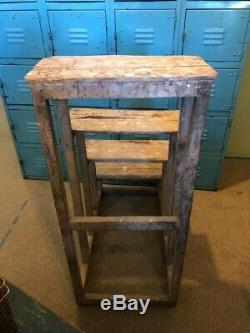 Ladder from France with Pegged Nails, French Primitive Wood with Paint Remnants