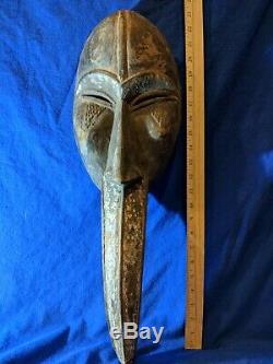 Large Beaked Toma Loma Mask from Liberia Authentic Carved Wood African Art