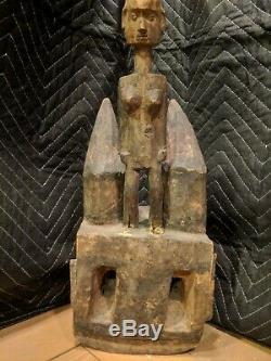 Large Dogon Hunter Mask from Mali Authentic Handcrafted Wood African Artwork