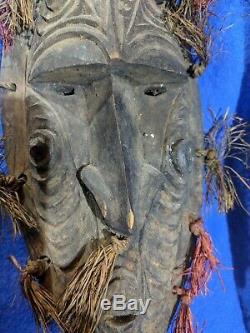 Large Unique Mask with Excellent Carved Details from Papua New Guinea