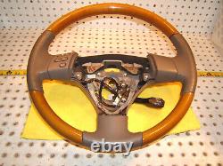 Lexus 2008 RX350 Khaki Leather WOOD Steering Genuine OEM 1 Wheel, No air Cover