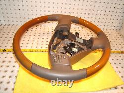 Lexus 2008 RX350 Khaki Leather WOOD Steering Genuine OEM 1 Wheel, No air Cover