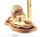 Lion With Lamb Carved Sculpture, 11.6 Olive Wood From Holy Land
