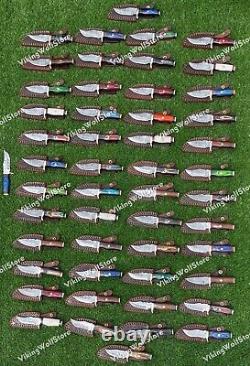 Lot Of 40 Pc Custom Handmade Damascus Steel 6 Camping & Hunting Knives From USA
