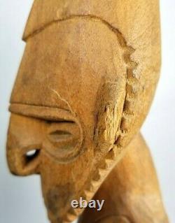 Lot of 2 New Guinea Ancestor Spirit Figurine Carved Wood from Lower Sepik River