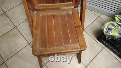 Lot of 30 Vintage Folding Chairs Mid Century Wooden Slat Seat MCM