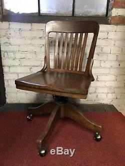 (Lot of 4) Antique Bankers Chair OAK Wood from Hitchcock Costume Designer OBO LA
