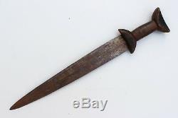 Lot of 4 old african knives and 1 old african axe from Congo & Sudan bijl epee