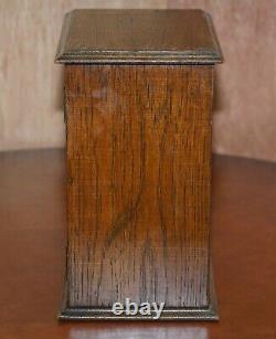 Lovely Edwardian English Oak Wood Key Box With Plaque From Honley Congregation