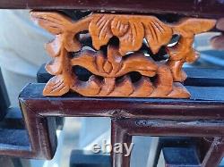 MCM Chinese Ornate Carved Wood Mirror 32 X 21 From Estate