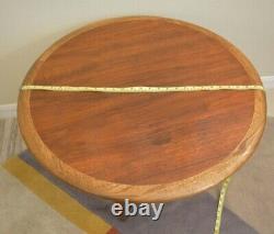 MCM Lane 28 Round End Side Table, Walnut, Cross Base, Model #90822 from 1963
