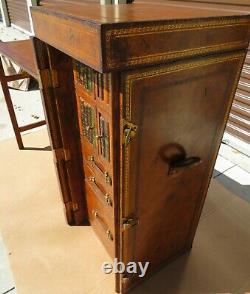 Maitland Smith Murphy leather Desk from steamer trunk opens up to desk rare