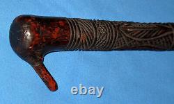 Maori Hardwood Spear Thrower (Atlatl) with Incised Art from New Zealand
