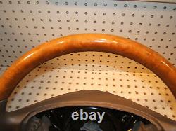 Mercedes 00-06 W215, W220 Leather CHESTnut WOOD Biege Steering 1 Wheel, NO bag