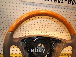 Mercedes 00-06 W215, W220 Leather CHESTnut WOOD Biege Steering 1 Wheel, NO bag