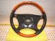 Mercedes 00-06 W215, W220 Leather Chestnut Wood Charcoal Steering 1 Wheel, No Bag