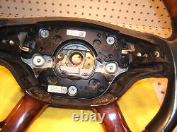 Mercedes 07-09 W216 C, W221 S Leather BURL WOOD black Steering OEM 1 Wheel only